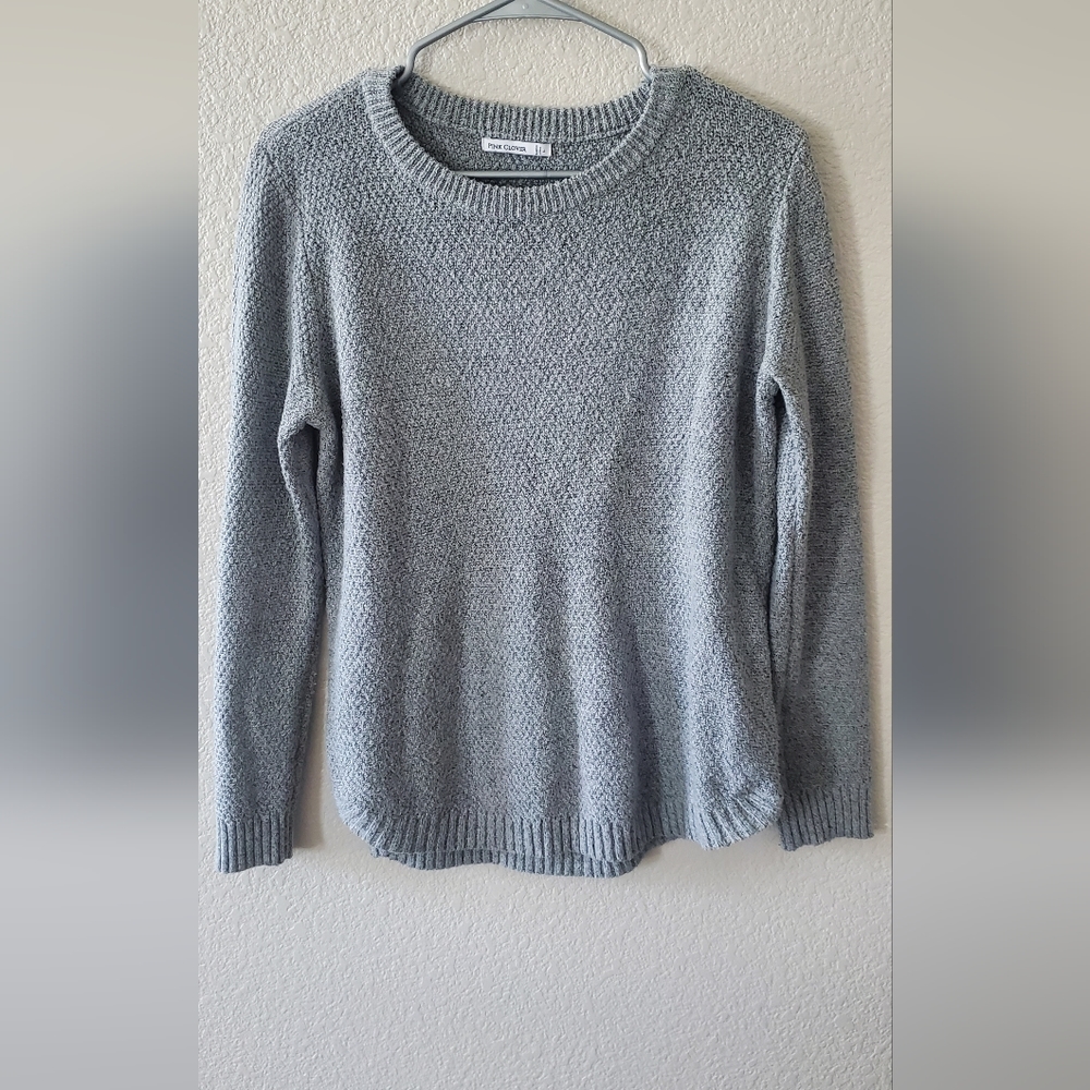 PINK Clover Grey Textured Sweater